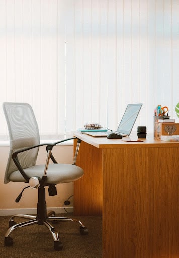 work desk and chair