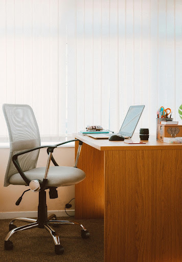 work desk and chair